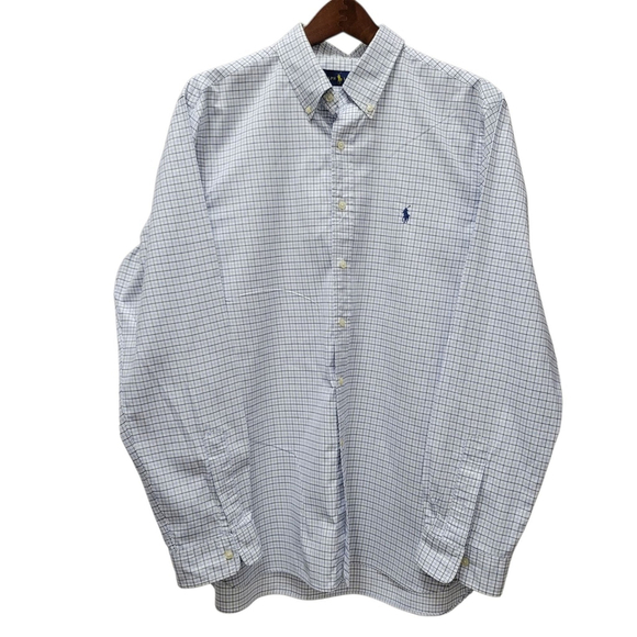 Ralph Lauren Men's Long-Sleeves Plaid Shirt Size 17 Excellent Condition - Picture 1 of 5